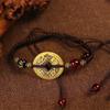 Pulsera de Moneda de Cinco Emperadores con Mantra de Seis Caracteres de Latón para Mujer, Tejido a Mano para el Año de Nacimiento, Atrae Riqueza y Suerte, Pulsera Tejida Unisex