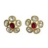 Brincos de flor de ameixa com banho de ouro real gravado antigo ocidental, com diamantes completos, temperamento fashion, agulha de prata 925