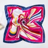 Lenço de Seda Profissional 60cm Feminino Primavera Outono Moda Clássica Versátil Lenço Listrado Comissário de Voo Banco Decoração Profissional Lenço de Pescoço