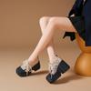 Zapatos de Plataforma de Malla Transpirable Colorblock de Primavera y Verano que Aumentan la Altura 10cm para Mujer, Casuales de Cuero de Suela Gruesa con Tacón Grueso Pequeño
