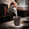 Juego de Té de Cerámica Gruesa Dorado Juego Completo de Té Kung Fu Cerámica Vintage Hogar Oficina Tapa Simple Tazón Tetera Taza