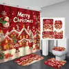 Cortina de Chuveiro Temática Cookie Monster Europeu e Americano Série de Natal Impressão Digital 3D Transfronteiriça Cortina de Chuveiro de Poliéster à Prova d'Água Venda por Atacado