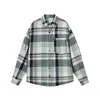2026 Nova Camisa Xadrez Retro Masculina Estilo Hong Kong Marca Tendência Moda Solta Casual Camisa com Gola Masculina