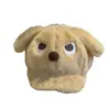Perro Lindo Enojado Orejas Peludas Boina Invierno Cálido para Mujer Marrón Relleno Versión Grande Gorra de Béisbol
