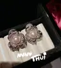 Aretes de Flor de Perla Blanca Australiana Pequeña Bola de Flores Fragancia de Jardín Completa Estrella Brillante Pendientes de Gota de Perla Manta