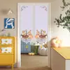Cortina de Puerta de Forma Irregular Color Crema para Dormitorio, Cortina Divisoria para Uso Doméstico, Cortina de Tela sin Perforaciones para Baño, Media Cortina para Cocina y Estudio