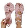 Sandalias de Tela para Mujer, Nuevo Estilo de Verano, Sandalias Planas con Nudo de Lazo de Suela Blanda, Ropa Exterior a la Moda, Sandalias Dulces