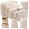 Conjunto de Armazenamento para Viagem Amazon Bolsa de Armazenamento para Viagem Conjunto de Oito Peças Bolsa de Armazenamento para Organização de Roupas de Viagem
