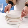 Prato de Jantar Doméstico Estilo Nórdico Cerâmica Prato de Cerâmica Prato de Sopa Prato Americano Popular na Internet Prato Criativo para Bife