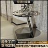Juego de Mesa de Centro, Mesa de Centro Redonda de Hierro Forjado, Mesa Auxiliar, Mesa Apilable Anidada para Sala de Estar, Adecuado para Dormitorio y Comedor, Estilo Ins