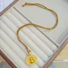 Loja de ouro com pingente de bússola de cabaça, temperamento feminino, colar versátil, imitação de ouro vietnamita, corrente retrô chinesa para suéter