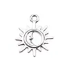 21X17Mm 1.09g Accesorios de Joyería Antigua de Plata DIY Hecho a Mano Sol, Luna y Estrellas Colgante de Luna y Sol