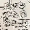 Gato Lindo Dibujo Lineal Acrílico Pasador Pequeño Broche Imán para Refrigerador Parche Accesorios DIY Joyería Infantil