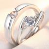 Anillos de Pareja Estilo Coreano para Hombre y Mujer, Anillo Abierto de Corona de Zircón Simple y a la Moda, Anillo de Boda de Imitación de Diamante