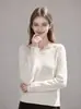 Suéter de punto calado de manga larga con cuello redondo estilo coreano para mujer, nueva colección de otoño, creando un look relajado y elegante, top básico 25711