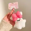 Boneca de Pelúcia Coelho Corado Pingente Coração Doce de Menina Bolsa Chaveiro Decoração Presente Lembrança