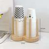 Estante para tazas Nanzhu Portavasos de papel desechable Estante de almacenamiento de vasos de madera maciza Portavasos de escritorio Portavasos de madera simple