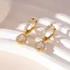 Pendientes Retro Europeos y Americanos con Circonita Incrustada en Forma de Gota de Agua para Mujer Moda de Alto Nivel Sensación de Lujo Ligero Accesorios de Pendientes Nuevos Tendencia Versátil Ear Cuff