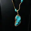 Collar de Gipsófila Turquesa Nuevo Diseño de Nicho Moderno Elegante Femenino Turquesa Pequeño Natural Se Puede Aprobar Directamente por el Fabricante