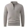 Suéter Pulóver de Punto Casual con Media Cremallera para Hombre de Comercio Exterior Otoño/Invierno Joven Delgado Moderno Engrosado Cálido Capa Base