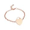 Pulseira de Aço Titânio Simples da Moda Mais Vendida com Padrão de Texto de Coração Cortado Personalizada em Aço Inoxidável 304 para Exportação