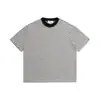 Cjsd Nova Camiseta de Verão Estilo College Manga Curta Listrada para Homens e Mulheres Marca Tendência Solta Retrô Top Camisa Básica 1540