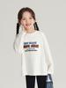 Roupa Infantil com Estampa de Letras Camiseta Básica de Manga Longa Nova Coleção Primavera 2025 Camiseta de Manga Longa para Meninas Macia Aveludada Delicada Camiseta para Bebê