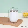 Copo térmico de aço inoxidável 304 de 12oz com spray de casca de ovo de alto valor, para uso transfronteiriço, a vácuo, para bebidas frias, pequeno copo de vinho americano