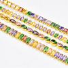 Cadena de circón rectangular de color mezclado de fábrica cadena de taladro de garra densa ojo de caballo/ovalada accesorios para joyería de ropa DIY collares