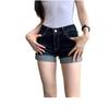 Chica Americana Caliente Sexy Shorts Súper de Cintura Alta Pantalones Cortos Calientes Jeans de Verano para Mujer Diseño Azul Oscuro Shorts Rizados