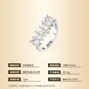 Anillo de Plata S925 Hip-Hop Moderno con Piedra de Moissanita Corte Marqués de 3*6mm, Anillo Bohemio Ins de Lujo Ligero para Mujer