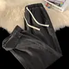 Jeans de Marca de Moda con Cintura Suelta para Hombres y Mujeres Primavera y Otoño Sueltos Versátiles Moda Estilo Americano Streetwear Retro Pantalones Rectos Acortados