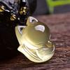Cristal amarillo cabeza grande adorable zorro colgante collar antiguo una cosa una figura hombres y mujeres pueden ser a figura a muestra fabricantes al por mayor