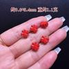 Areia Vermelha Natural de Alto Teor Flor de Ameixa de Quatro Pétalas Símbolo de Riqueza Trevo de Quatro Folhas Pulseira de Cinábrio Vermelho Acessórios DIY Atacado