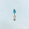 Brinco Pingente G23 Titânio Liga de Titânio Astmf-136 Zircônia Redonda Única Marquise Piercing Labial Stud de Titânio com Rosca Interna