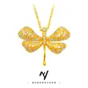 2026 Nuevo Modelo Lujo Ligero Vintage Retro Gama Alta Cadena para Clavícula de Libélula con Diamantes Completos Collar Dorado Arena Regalo para Novia