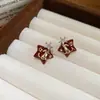 Brincos de Cereja de Resina com Zircônia Frescos e Doces Agulha de Prata Brincos de Nicho de Alta Qualidade Acessórios de Orelha Modernos e Únicos Exquisitos para Mulheres