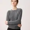26 Otoño Invierno Doble Hilo Engrosado Cuello Redondo 100% Cachemira Pura Suéter para Mujer Hombro Raglán Suave y Liso Tejido Capa Base Suéter Holgado