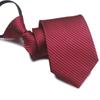 Corbata con cremallera de 8 cm al por mayor perezosa fácil de jalar sin nudo 7 cm para hombre negocios formal morado rojo rojo oscuro