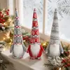 Boneco sem rosto de Natal transfronteiriço com chapéu de floco de neve de tricô, fofo gnomo Rudolph brinquedo de pelúcia decoração