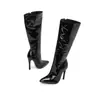 Botas Altas de Punta para Mujer Tallas 34-46, Zapatos Transfronterizos de Talla Grande, Suela de Goma, Antideslizantes, Versátiles, Botas de Tacón Súper Alto para Mujer