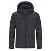 Chaqueta de plumas ligera con capucha para hombre para otoño e invierno, adecuada para acampar al aire libre, viajes y desplazamientos, con capucha desmontable