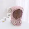 Gorro de una pieza con capucha para niños Invierno Felpa Cálido A prueba de viento Capucha Protectora con Máscara Gorro para Niños y Niñas