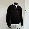 Camisa base de manga larga para hombre, color liso, de alta gama, estilo retro americano, camiseta top holgada, elegante y moderna, de estilo urbano