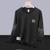 Sudadera Estampada de Cuello Redondo para Hombre, Nueva de Primavera y Otoño, Holgada, Gruesa, de Manga Larga, Jersey, Camisa Base Versátil de Moda para Hombres Modernos