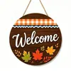 Letrero de Calabaza de Madera de Otoño Transfronterizo Letrero de Puerta Decoración Artesanía de Madera Adorno Colgante de Otoño Decoración de Pared S