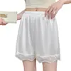 Novos Shorts de Segurança Ondulados de Renda para Mulheres de Verão, Shorts Finos de Cor Sólida Que Podem Ser Usados Fora, Atacado