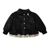 Chaqueta de cuero para niña, nueva colección otoño 2026, ropa de primavera y otoño para niños, chaqueta de cuero elegante y a la moda para bebés niñas