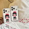 Funda de teléfono de bebé llorando con lunares estilo caricatura coreana, adecuada para Apple 17 Pro Max, lindo iPhone 16, 15P con asa