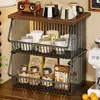 Mesa de jantar da sala de estar, aparador, conjunto de chá, xícaras de chá, suporte para xícaras de café, caixa de armazenamento de sachês de chá, prateleira de lanches para mesa